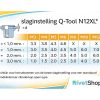 Q-Tool N12XL instellingen Blindklinkmoertang Q-Tool N12XL